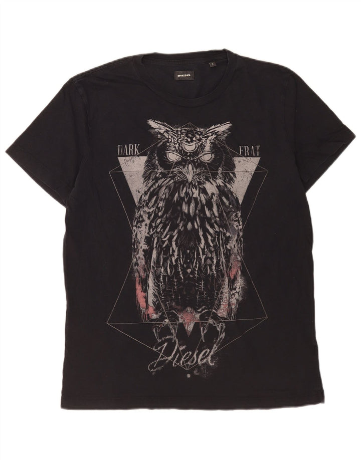 Ανδρικό γραφικό T-Shirt Diesel Top Large Navy Blue