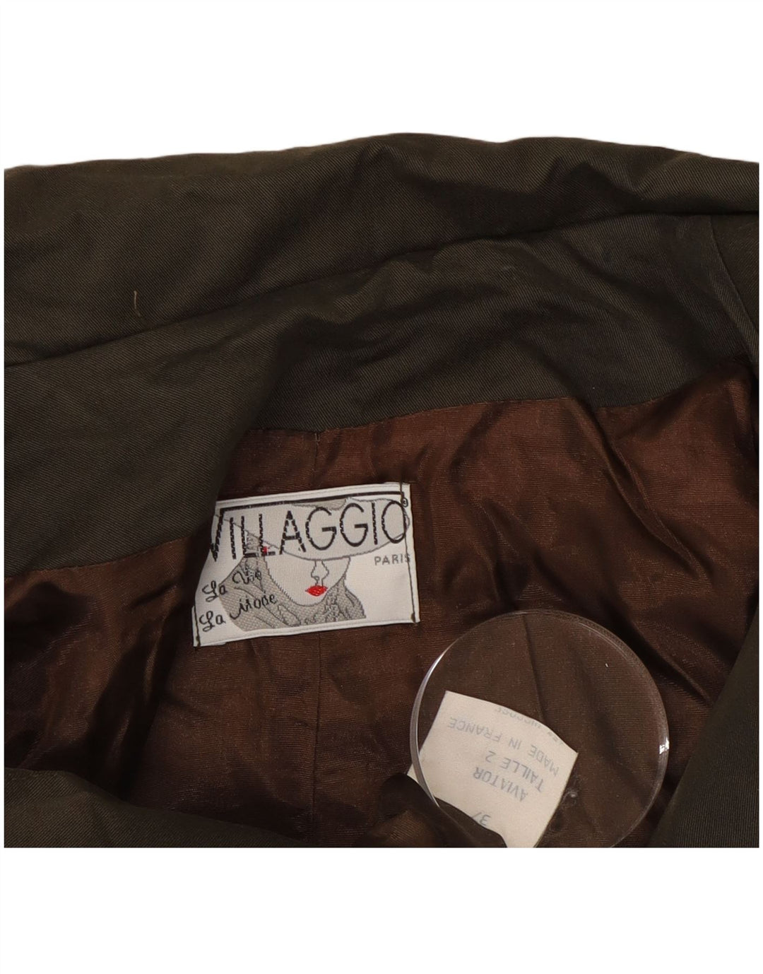 Vintage Γυναικείο Crop Διπλό Μπουφάν UK 18 XL Khaki Viscose