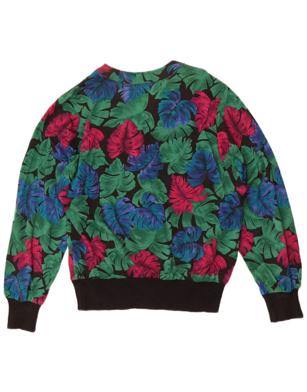 Vintage γυναικεία μακρυμάνικη μπλούζα τοπ UK 16 Large Green Floral