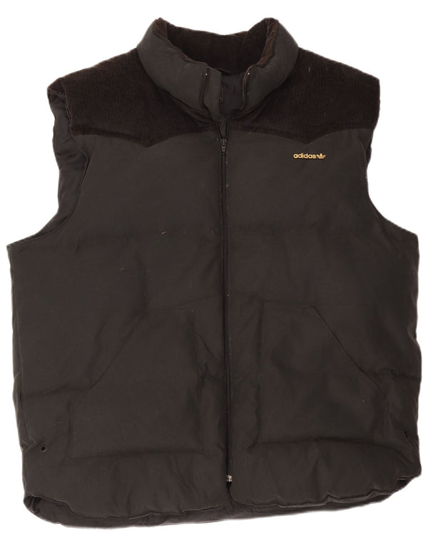 Adidas Ανδρικό padded Gilet UK 42 XL Μαύρο Colourblock Πολυαμίδιο