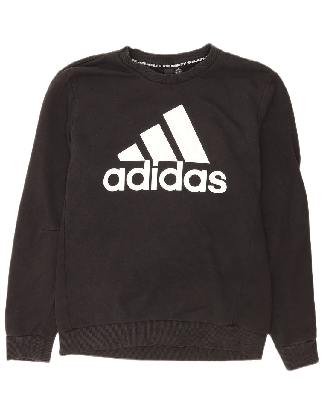 Ανδρικό γραφικό φούτερ Adidas, μεσαίο μαύρο βαμβακερό