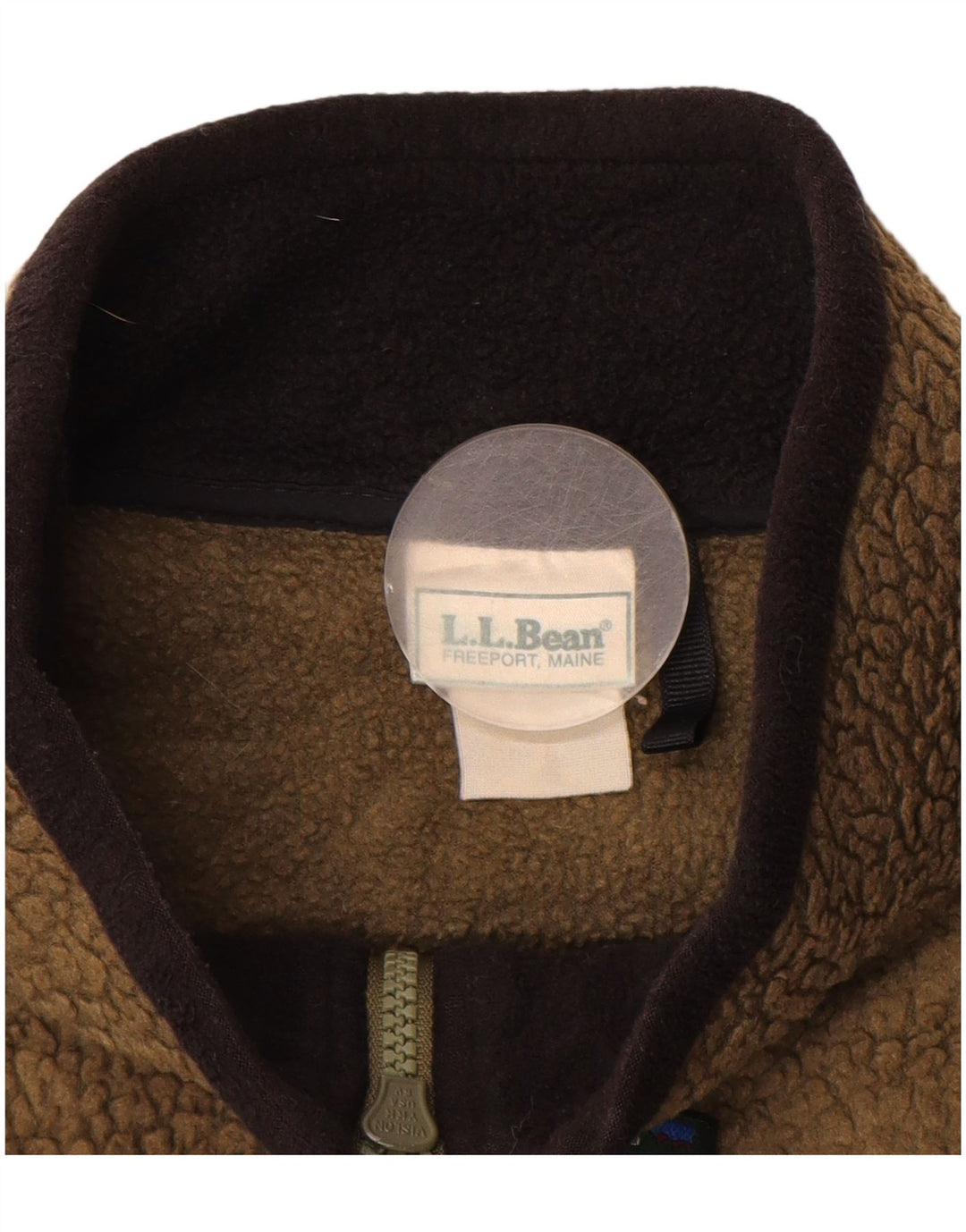 L.L.Bean Ανδρικό φερμουάρ Fleece Jumper Μεγάλο Χακί