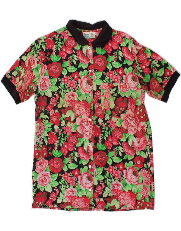 KAPPA Girls Short Sleeve Shirt Dress 15-16 Years Red Floral Cotton