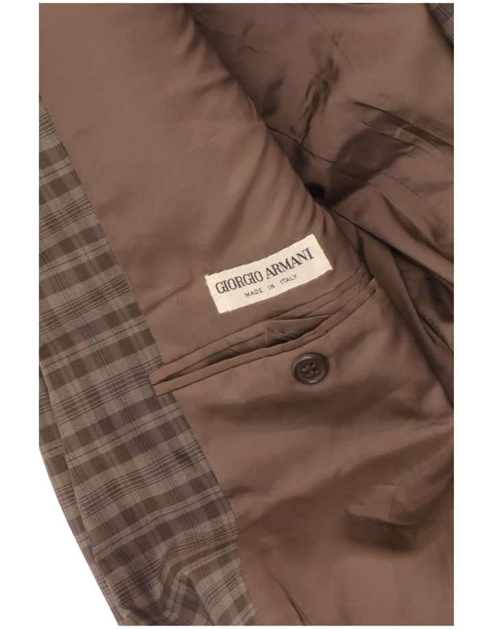 Giorgio Armani Ανδρικό σακάκι σακάκι με 2 κουμπιά UK 34 XS Brown Check