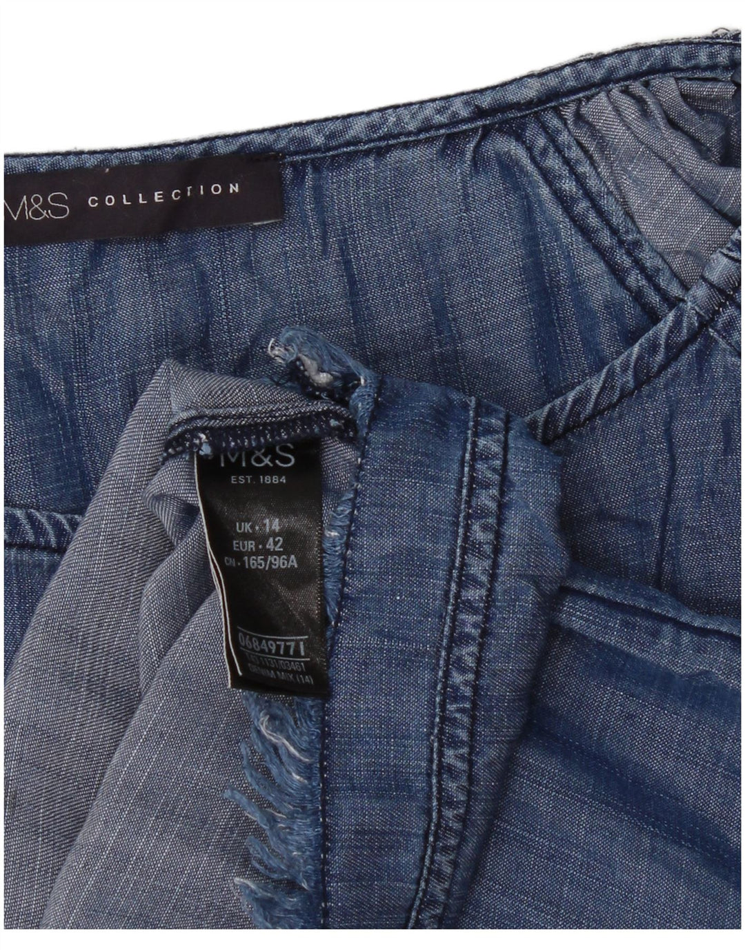Marks & Spencer Γυναικεία μακρυμάνικη μπλούζα τοπ UK 14 Medium Blue Floral