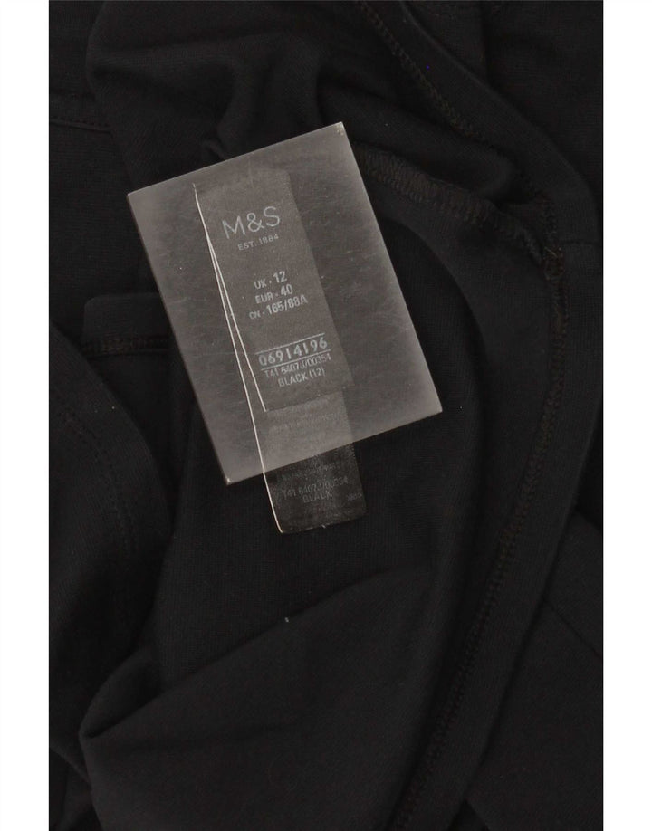 Marks & Spencer Γυναικείο τουνίκ 3/4 μανίκι τοπ UK 12 μεσαίο μαύρο βαμβακερό
