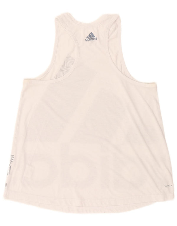 Adidas Womens Climalite Graphic Vest Top UK 12/14 Medium White Polyester