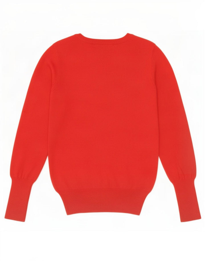 Zara Γυναικείο πουλόβερ με V λαιμόκοψη UK 12 Medium Red
