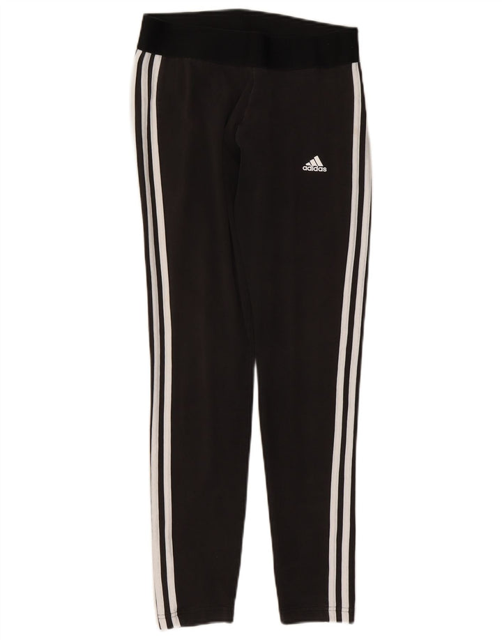 Γυναικείο κολάν Adidas UK 12/14 Μεσαίο μαύρο βαμβακερό