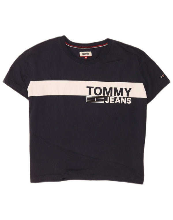 Γυναικείο γραφικό μπλουζάκι Tommy Hilfiger Top UK 6 XS Navy Blue Colorblock