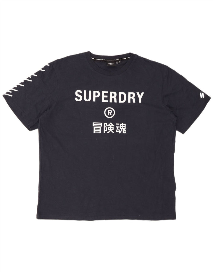 Ανδρικό γραφικό T-Shirt SUPERDRY Top XL Navy Blue Cotton