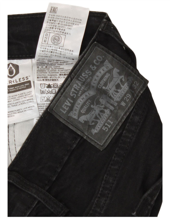 Ανδρικό τζιν Levi's Slim W29 L32 Μαύρο βαμβακερό