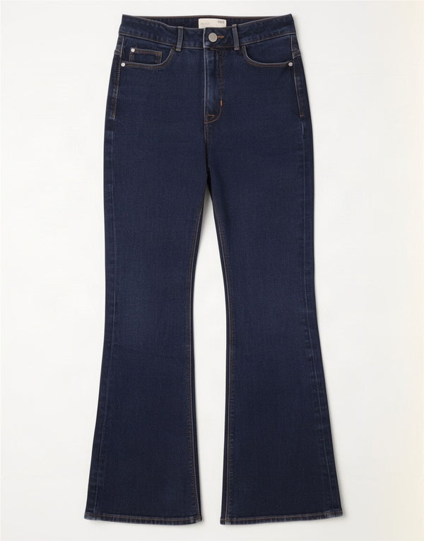 Marks & Spencer Womens Magic Flared Jeans UK 10 Small W26 L26 Navy Blue