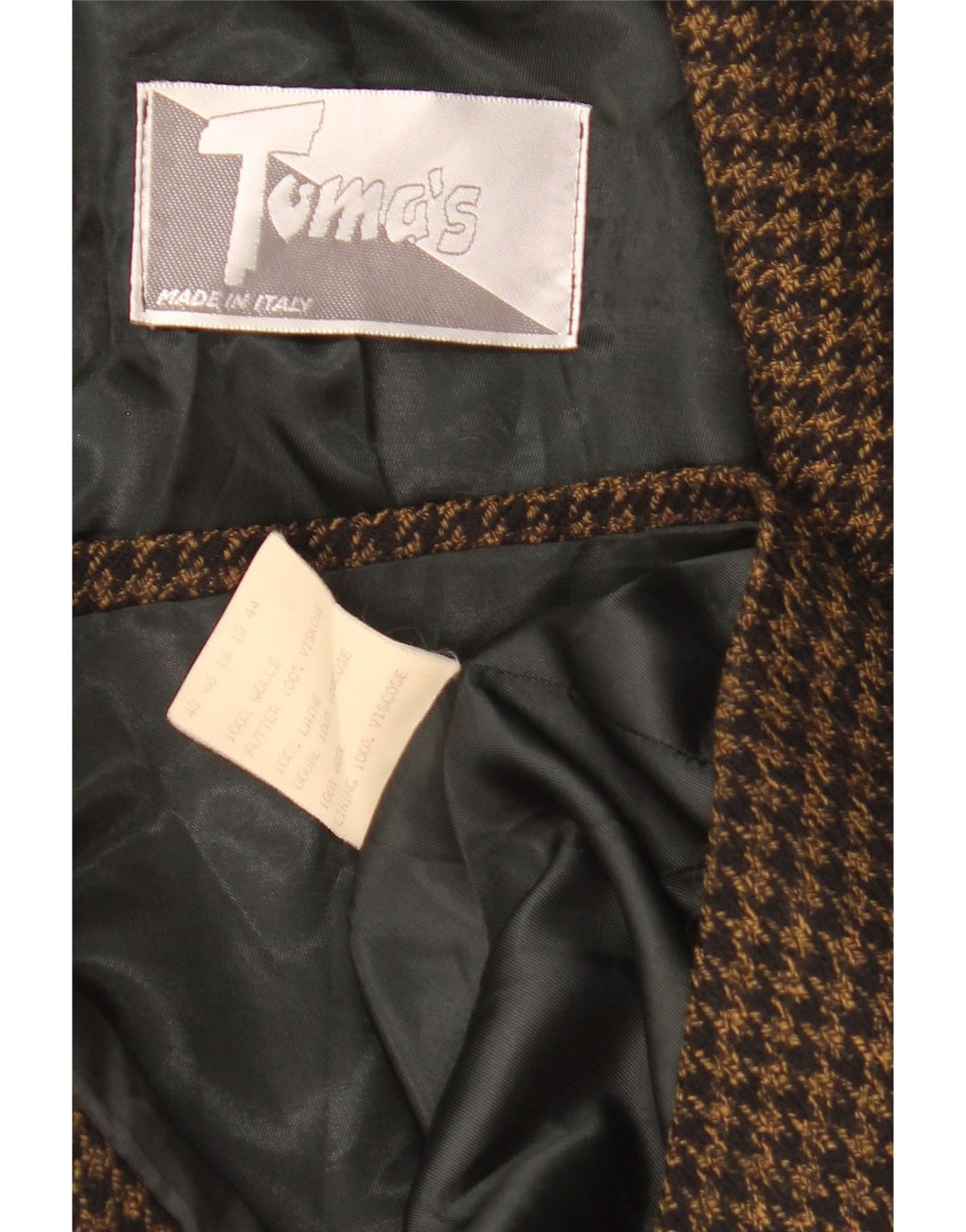 Vintage γυναικείο τζάκετ με 2 κουμπιά Loose Fit Blazer IT 48 XL Black Houndstooth