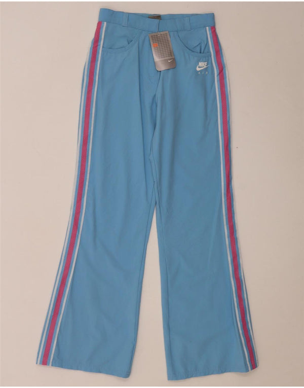 Nike Girls Wide Leg Casual Παντελόνι 13-14 ετών W24 L29 Μπλε ριγέ νάιλον
