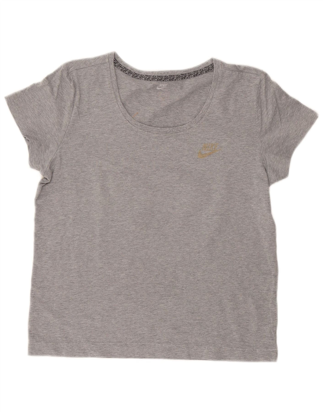 NIKE Womens T-Shirt Top UK 14 Medium Grey