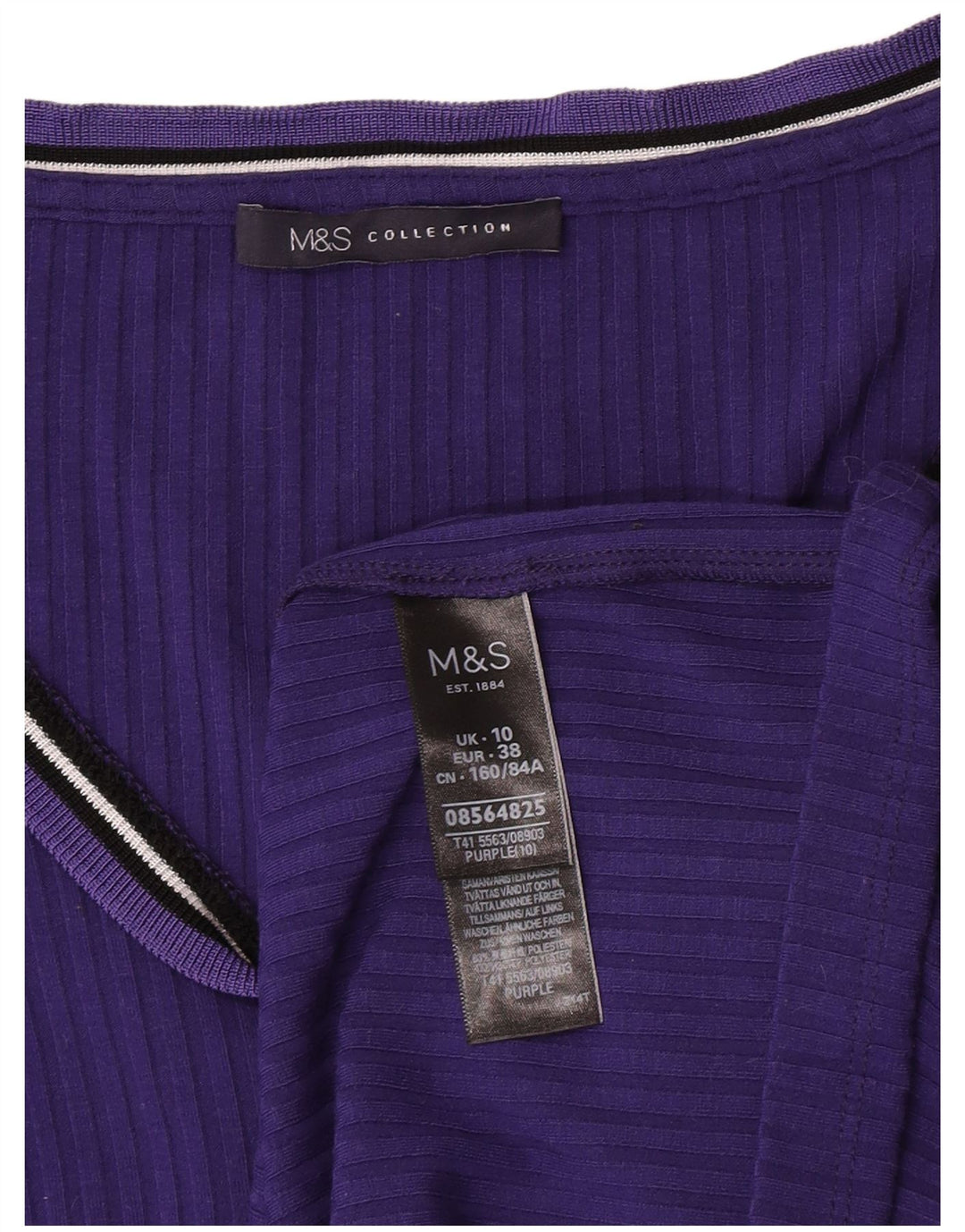 Marks & Spencer Γυναικείο μακρυμάνικο UK 10 Small Purple Polyester