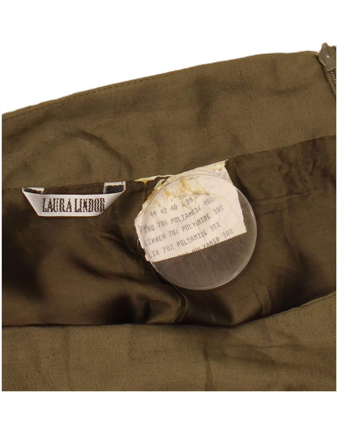LAURA LINDOR Γυναικεία μίνι φούστα EU 40 Medium W28 Khaki Polyamide