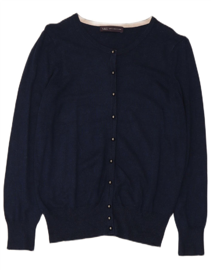 Marks & Spencer Γυναικεία ζακέτα πουλόβερ UK 12 Medium Navy Blue Viscose
