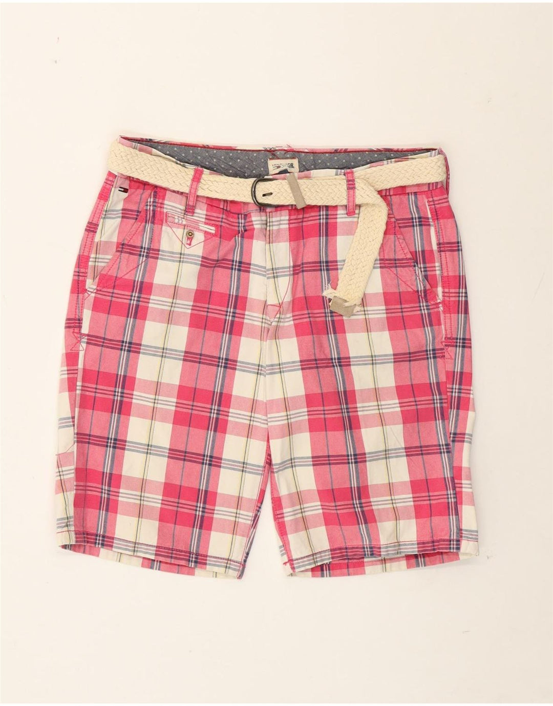 Γυναικείο σορτς Chino Tommy Hilfiger W29 Μεσαίο ροζ καρό βαμβακερό