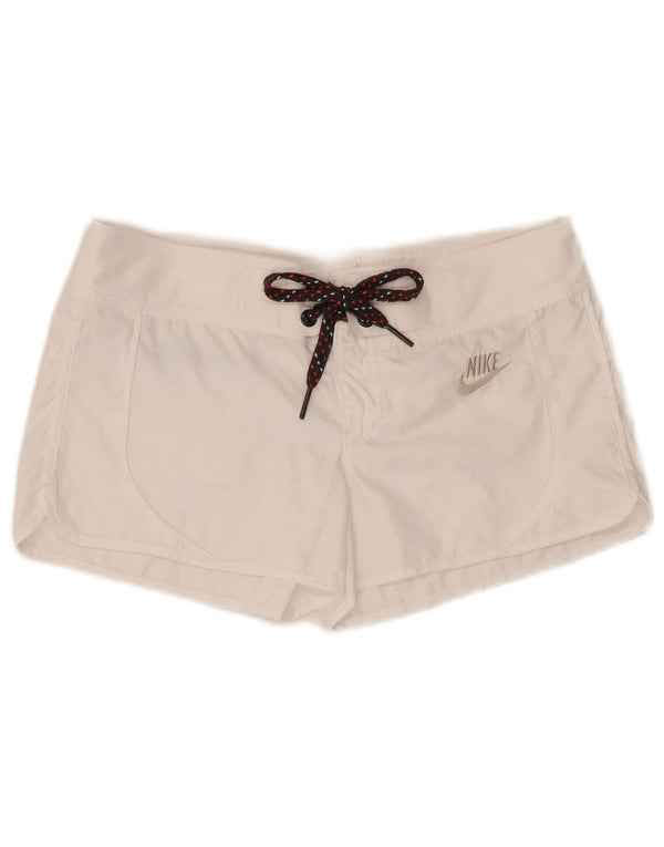 Nike Womens Sport Shorts UK 10 Small White Polyester