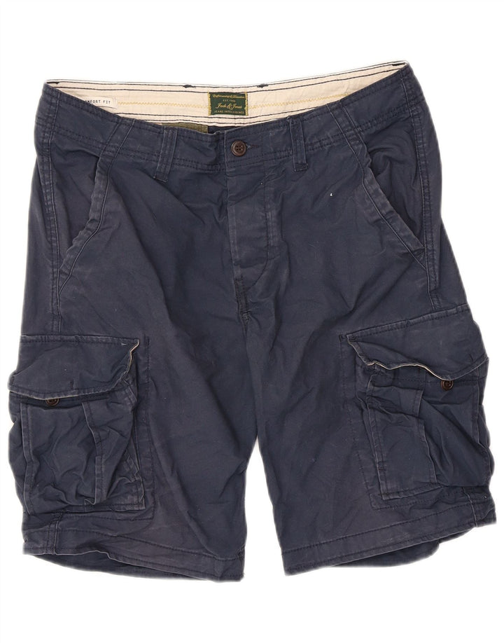 Jack & Jones Ανδρικό σορτς Cargo Comfort Fit Medium W34 Navy Blue βαμβακερό
