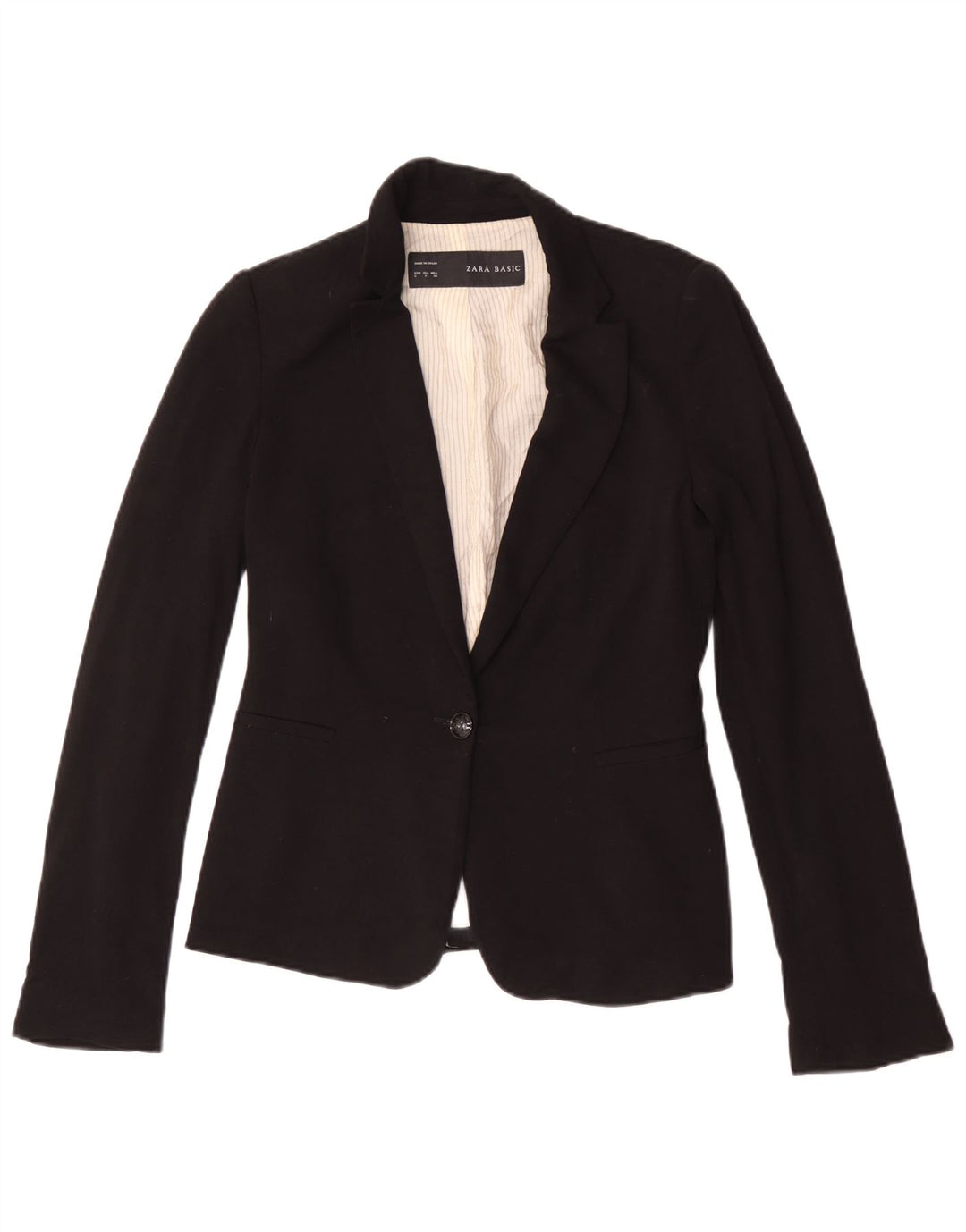 Zara Γυναικείο σακάκι 1 κουμπιού blazer UK 10 Small Black Viscose