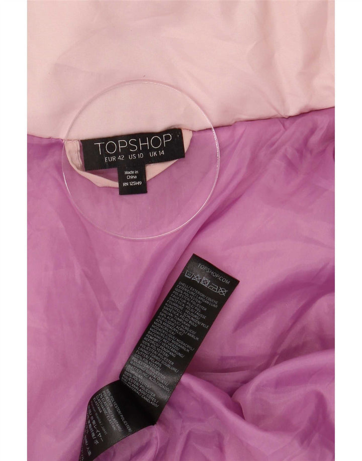 Topshop Γυναικείο μπουφάν με κουκούλα μεγάλου μεγέθους UK 14 ροζ πολυεστέρας