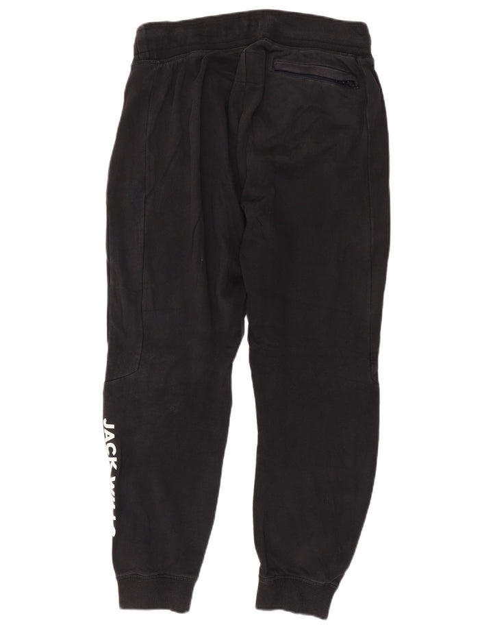 Jack Wills Ανδρική φόρμα αθλητικής γραφικής φόρμας Joggers μεσαίο μαύρο βαμβακερό