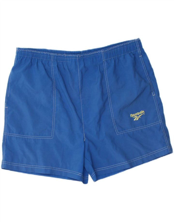REEBOK Mens Graphic Sport Shorts 2XL  Blue Vintage Reebok and Second-Hand Reebok from Messina Hembry 
