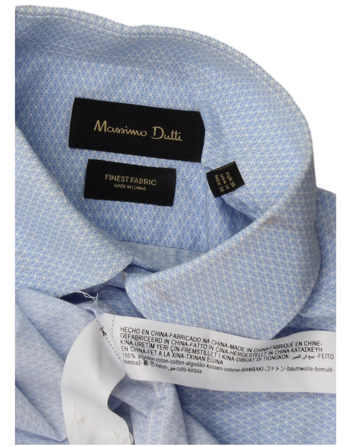 Ανδρικό πουκάμισο Massimo Dutti Μέγεθος 38 15 Μεσαίο Μπλε Γεωμετρικό Βαμβάκι