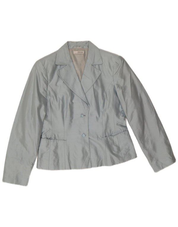 Dream γυναικείο μπουφάν blazer UK 14 Large Blue Silk