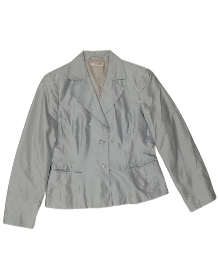 Dream γυναικείο μπουφάν blazer UK 14 Large Blue Silk