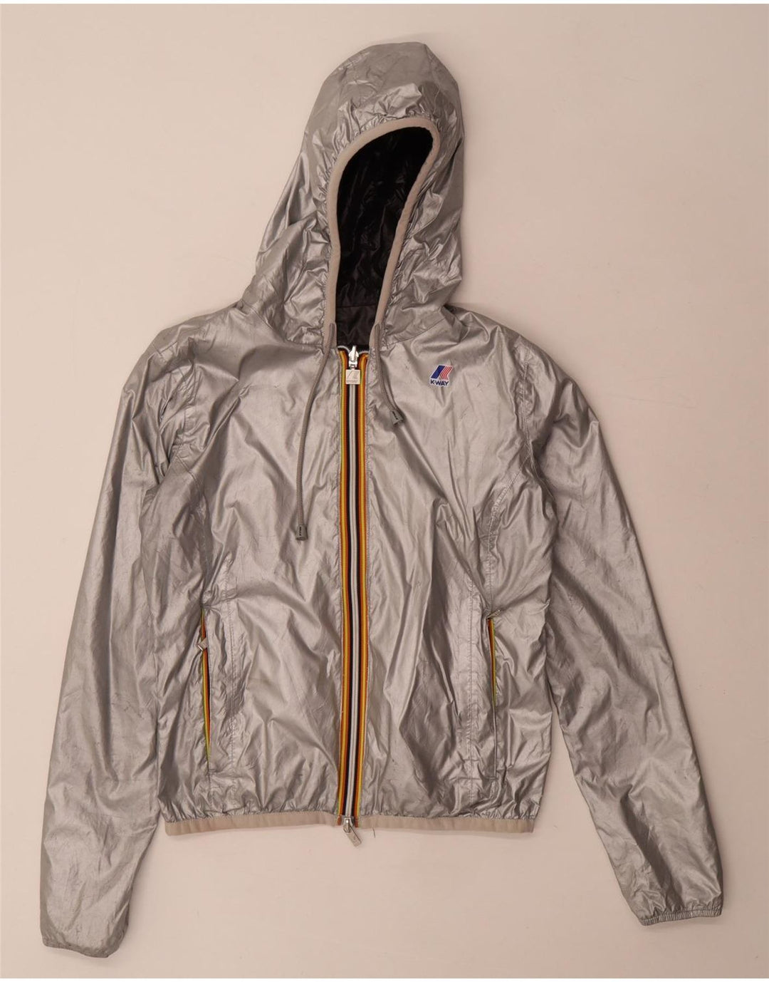 K-Way Boys Hooded Reversible Jacket 6-7 Years Black Polyamide