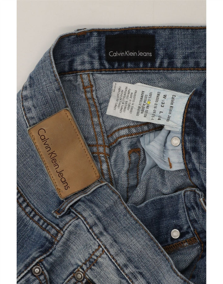 Ανδρικό τζιν Calvin Klein Distressed Straight W33 L27 Μπλε βαμβακερό