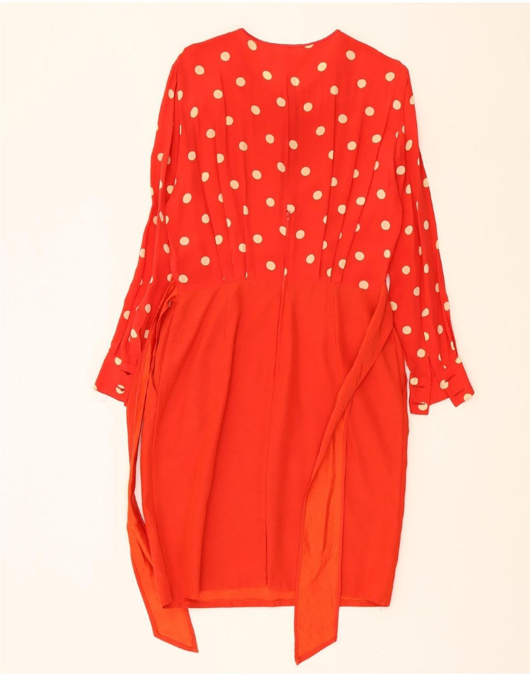 MABB Womens Long Sleeve Sheath Dress UK 12 Medium Red Polka Dot Vintage mabb and Second-Hand mabb from Messina Hembry 