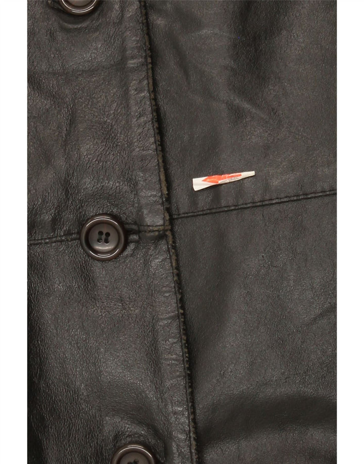 Vintage Γυναικείο Δερμάτινο Μπουφάν IT 42 Medium Black Leather