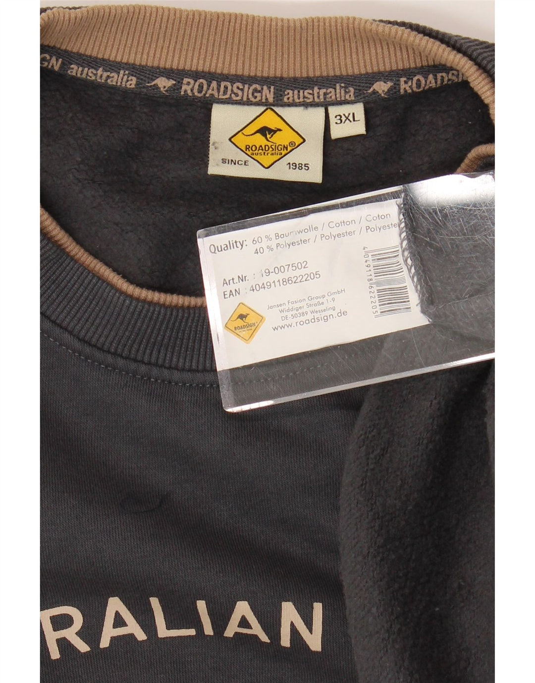 Ανδρικό γραφικό φούτερ Roadsign Jumper 3XL Γκρι βαμβακερό