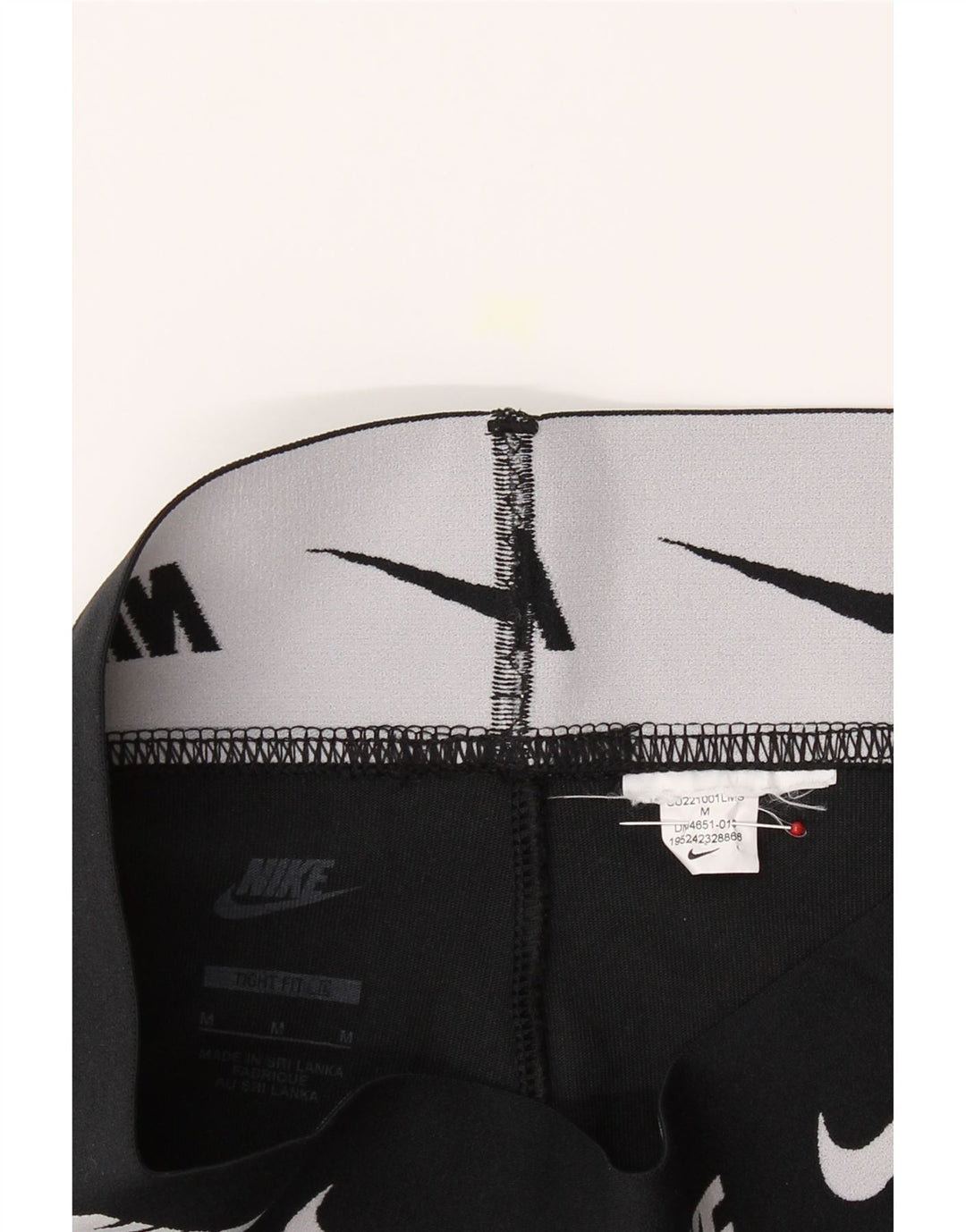 NIKE Womens Tight Fit Graphic Leggings UK 12 Medium  Black Vintage Nike and Second-Hand Nike from Messina Hembry 