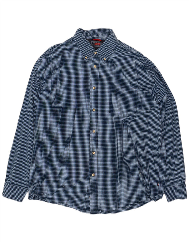 Ανδρικό πουκάμισο Wrangler XL Blue Gingham Cotton