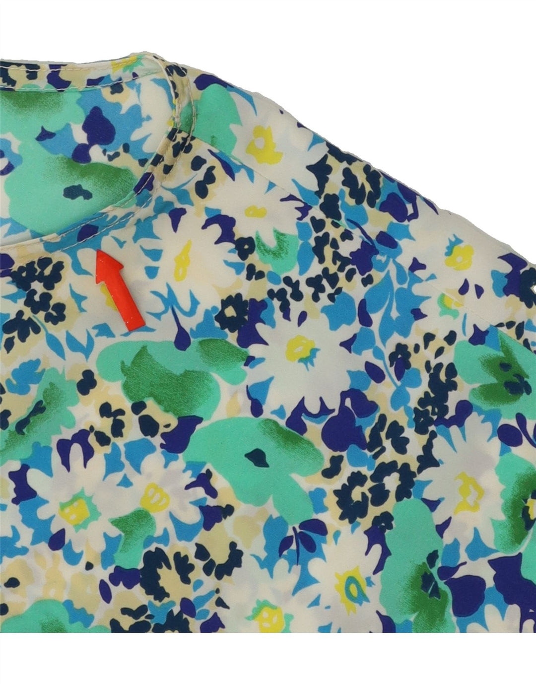 VINTAGE Womens Sleeveless Blouse Top UK 14 Medium Blue Floral Vintage Vintage and Second-Hand Vintage from Messina Hembry 
