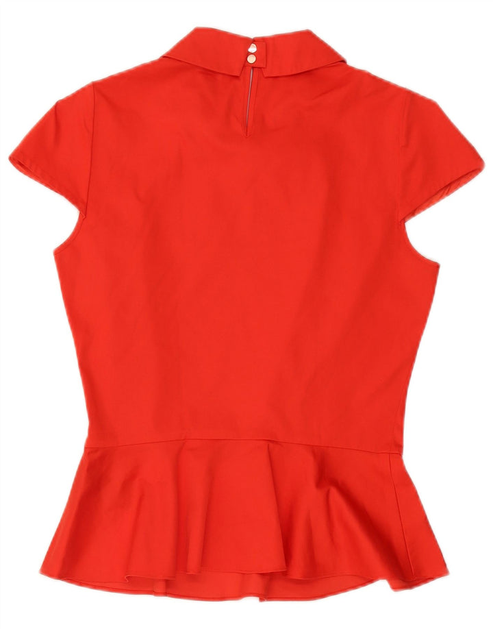 TED BAKER Γυναικεία Μπλούζα Top Size 2 Μικρό Κόκκινο Βαμβακερό