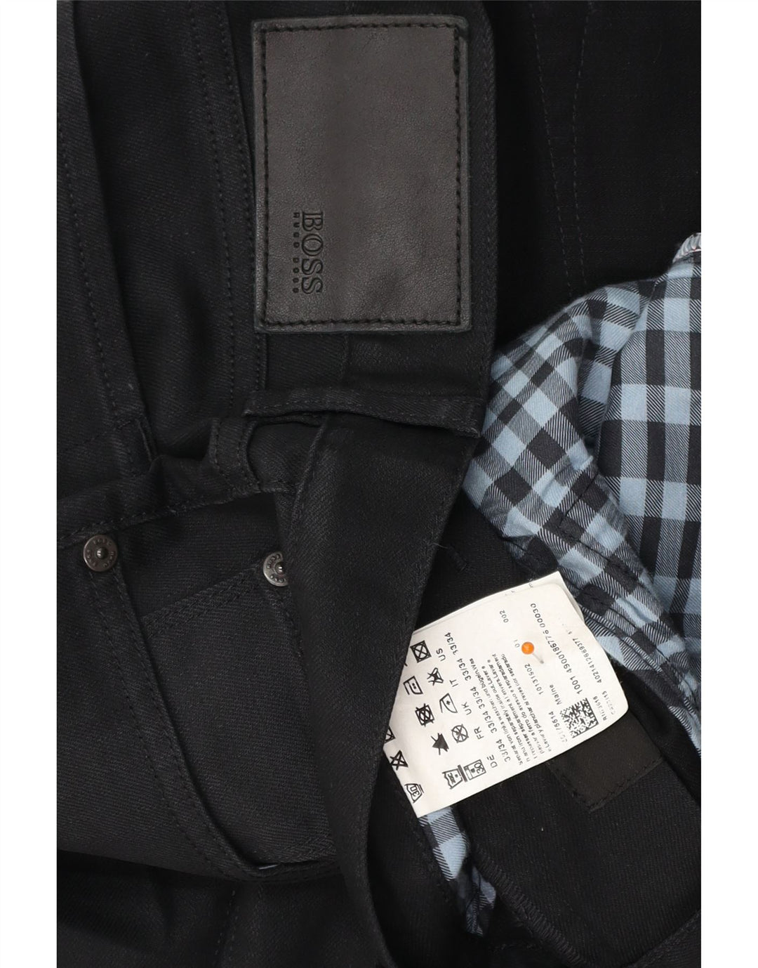 Ανδρικό τζιν HUGO BOSS ίσιο W33 L29 Μαύρο βαμβακερό