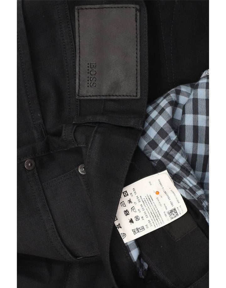 Ανδρικό τζιν HUGO BOSS ίσιο W33 L29 Μαύρο βαμβακερό