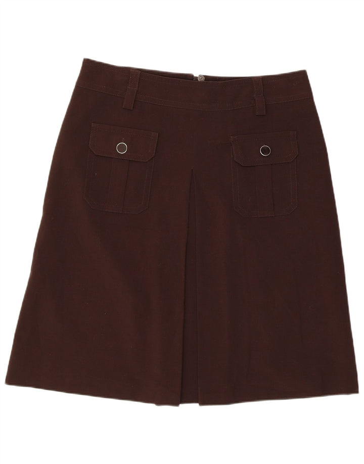 Marks & Spencer Γυναικεία φούστα A-Line UK 14 Large W34 καφέ πολυεστέρας