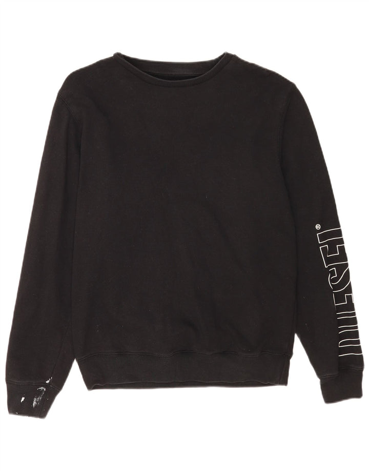 Diesel Γυναικείο Γραφικό Φούτερ Jumper UK 14 Μεσαίο μαύρο βαμβακερό