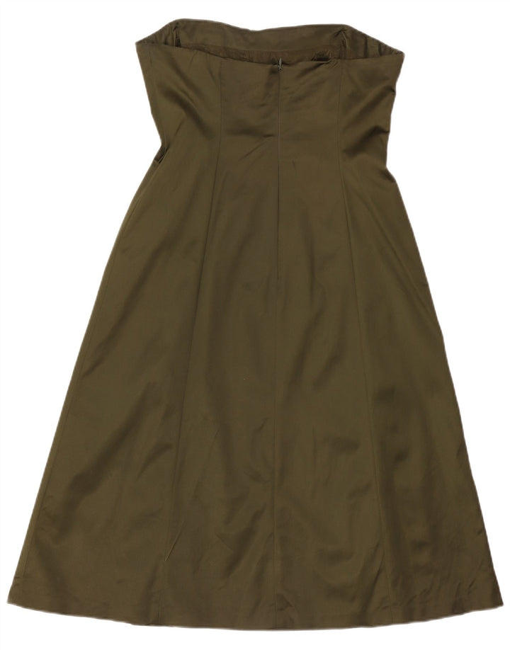 Coast Γυναικείο Στράπλες Φόρεμα UK 12 Medium Khaki Acetate