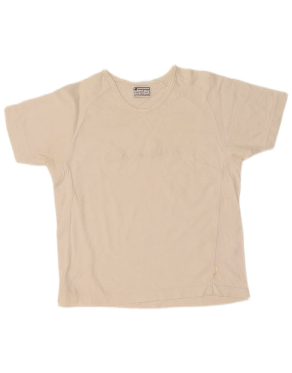 Champion Γυναικείο γραφικό T-Shirt Top UK 10 Small White Cotton