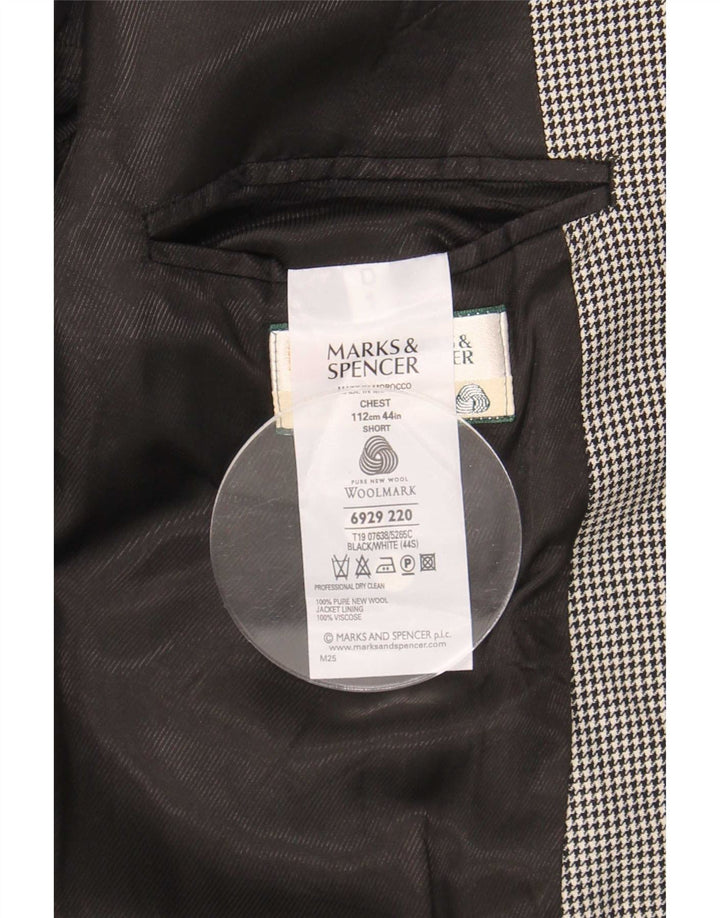 Marks & Spencer Ανδρικό σακάκι σακάκι με 2 κουμπιά UK 44 XL Black Houndstooth
