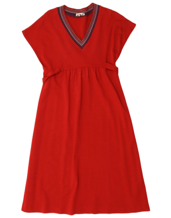 Vintage γυναικείο φόρεμα A-Line UK 12 Medium Red